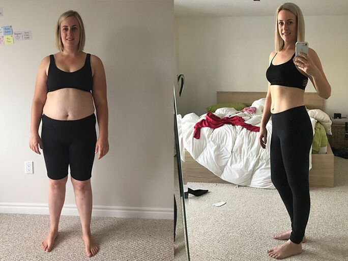 قبل و بعد از کاهش شدید وزن در یک هفته در خانه