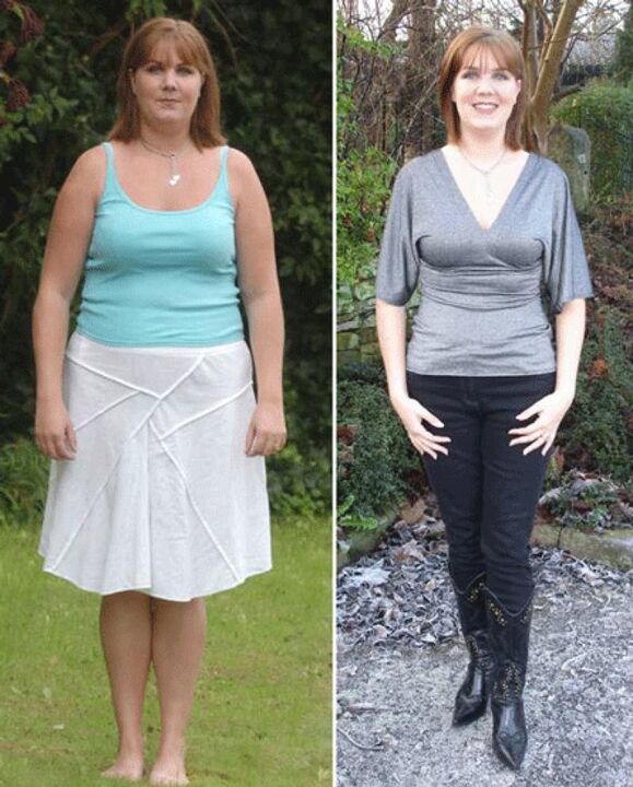 زن قبل و بعد از کاهش وزن در رژیم کفیر